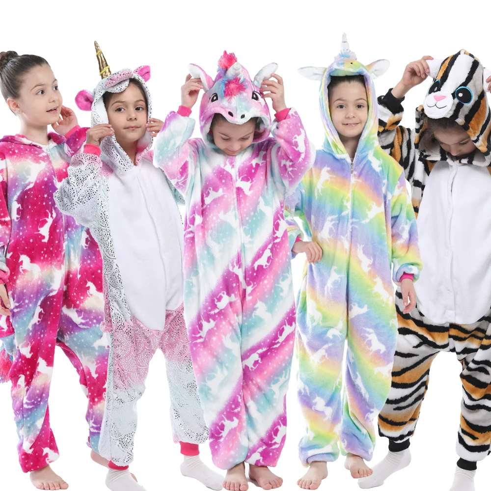 

Children Kigurumi Unicorn Pajamas Kids Baby Animal Overalls Jumpsuit Onesie Panda Pajama Sleepwear Girls Cosplay Pyjama Pijamas