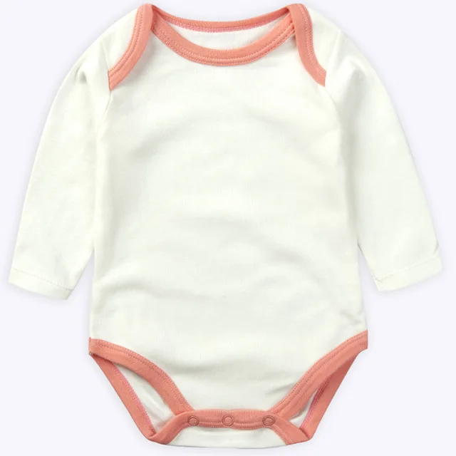 2021 Baby Ropa Bebe Newborn Girl Long Sleeve Rompers Clothes Bodysuits Kids New 3-24M Boys Infant Cotton Summer Body Pure Color Pink B