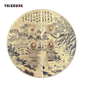 

150mm Bronze Chinese Antique Copper Door Copper Door Handle Hibiscus House Pattern Basket Handle