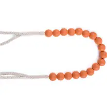 

50%HOTPunch Free Wooden Ball Beads Curtain Straps Tieback Rope Buckle Holder Decor