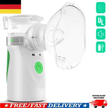 

Portable Mesh Ultrasonic Nebulizer Mini Inhaler Respirator Adult Kid 2 Masks