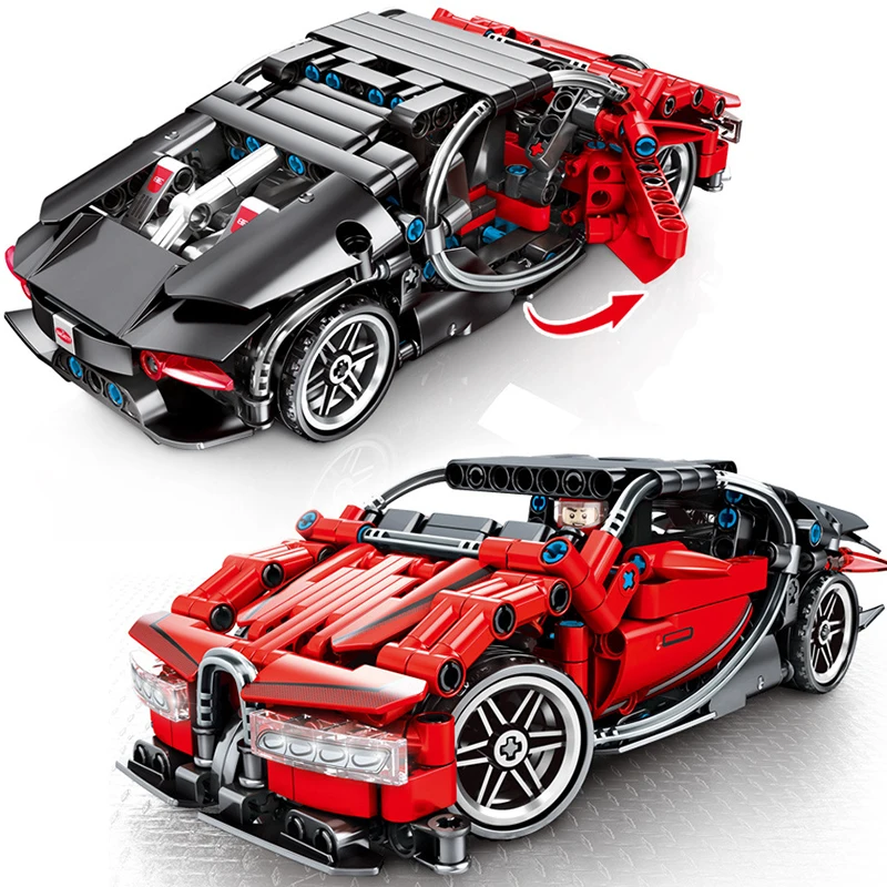 Совместимый с Legoed Technic автомобиль Чемпион скорости гонщик оттягивающийся
