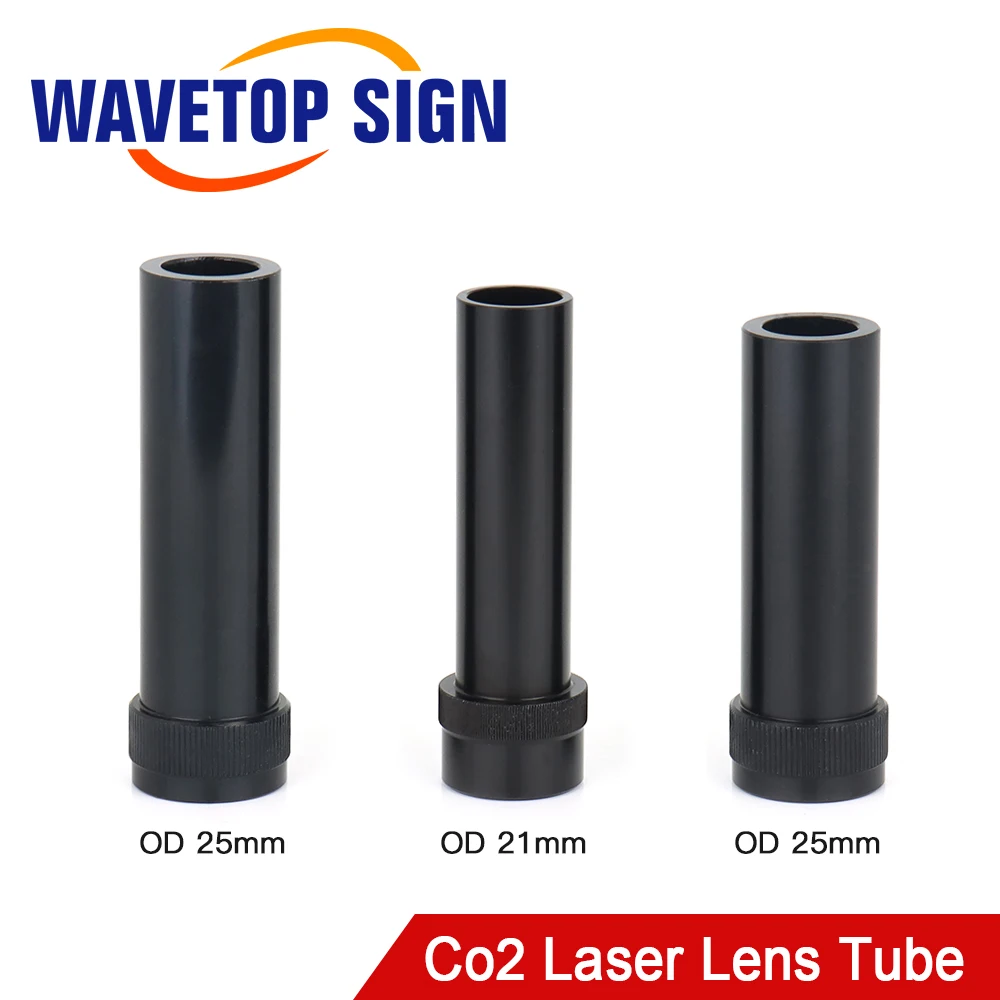 WaveTopSign CO2 Laser Lens Tube Outer Diameter 25mm 21mm for Lens Dia.20mm FL50.8mm Single-head Teeth for CO2 Laser Cutter