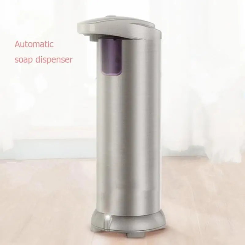 280ML Automatic fluid Soap Dispenser Stainless Steel Sensor Soap Dispenser Pump Shower Soap Bottle for Bath Washroom Kitchen
