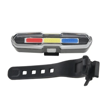 

High-End LED Bike Bicycle Tail Light White, Red & Blue 46 COB Super Bright USB Rechargeable Waterproof Multipurpose Emergency