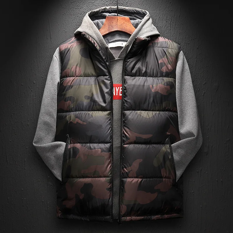 

2019 Camouflage Vest Mens Winter Waistcoat Male Sleeveless Jacket Man Atumn Windbreak Casual Vests Slim Fit Outwear Vest Men 6XL