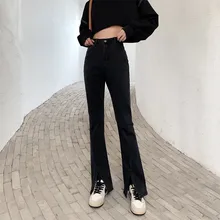 Black Bell Bottom Jeans Black Bell Bottom Jeans Stretch Jean Taille Femme Plus Size Jeans Woman Waist Blue Denim Pants Ladies