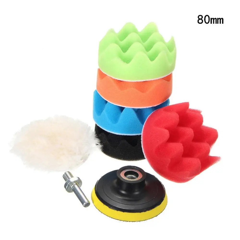 Buffing Set 180mm 7” 7in Inch Polishing Waffle Polisher Wave Pad Foam Sponge