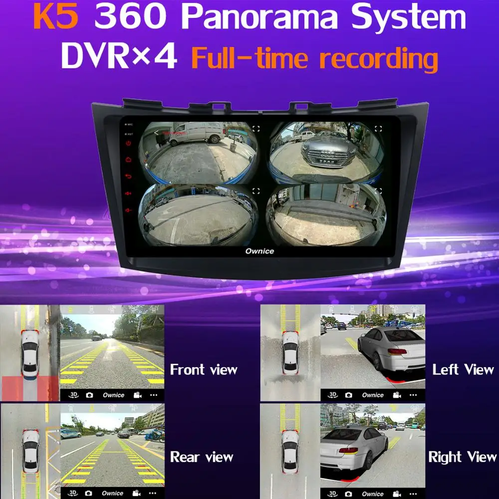 360 ° панорамный 4G LTE WiFi 8Core 4G+ 64G Android 9,0 Автомобильный мультимедийный радио gps DSP CarPlay видео для Suzuki Swift Sport 2010