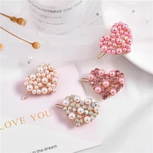 Новинка 1 шт модные розовые жемчужные заколки для волос для девочек стразы заколка с застежкой для женщин заколки-пряжки для волос аксессуары для волос для взрослых людей