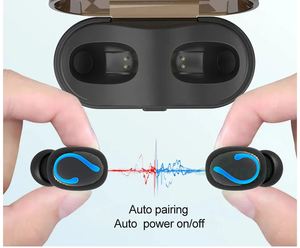 Roreta HBQ-Q32, беспроводные Bluetooth наушники, настоящие 3D стерео наушники, гарнитура, спортивные наушники с микрофоном, зарядная коробка