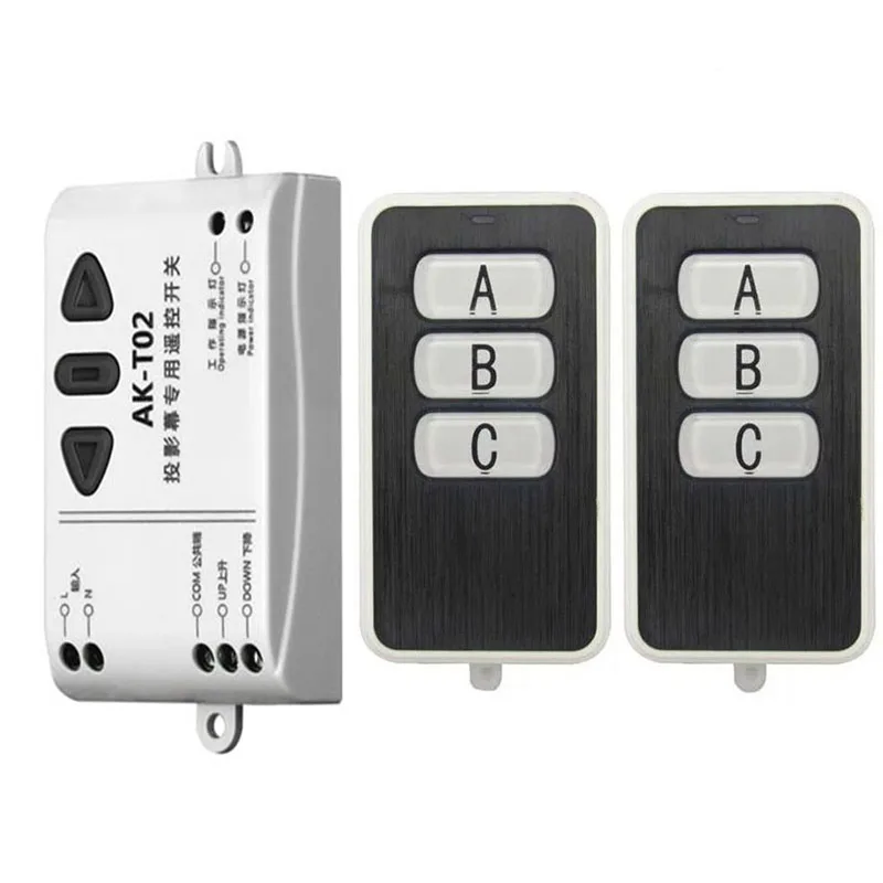 

AK-T02 220V Wireless Remote Control Front Controller for Electric Projector Screens Electric Curtains/Tower garage door
