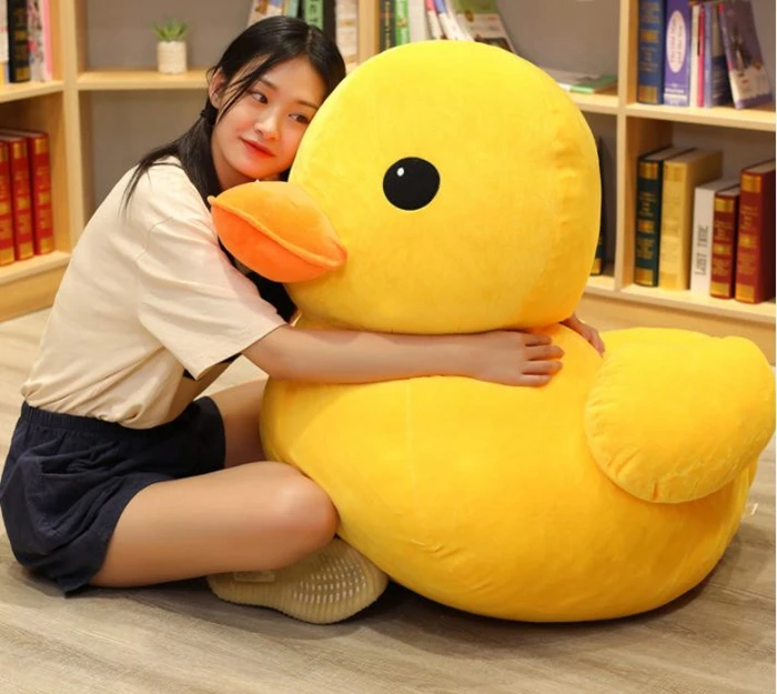 Hot Giant Soft Cartoon Duck Plush Toy Big Stuffed Animal Duck Doll Pillow 39inch 100cm DY50738 (2)