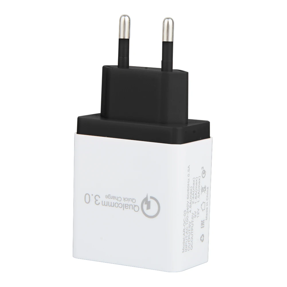 Универсальное дорожное настенное зарядное устройство USB с 3 портами 18 Вт, портативное быстрое зарядное устройство QC 3,0, настенный адаптер, совместимый с iPhone iPad