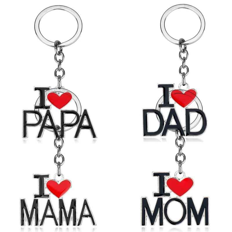Брелок для ключей на день матери с надписью I Love PAPA MOM | Украшения и аксессуары