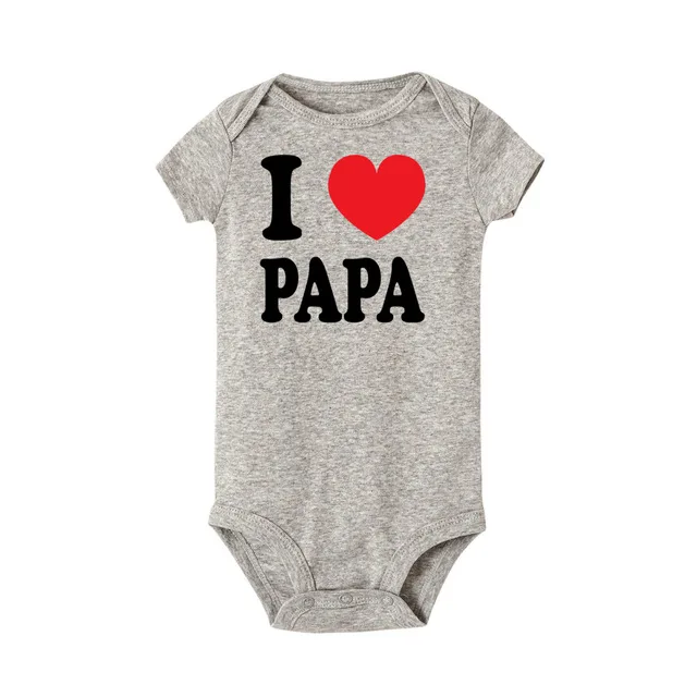 Боди для новорожденных с забавным принтом «I LOVE PAPA», хлопковый комбинезон с короткими рукавами для маленьких мальчиков и девочек, одежда