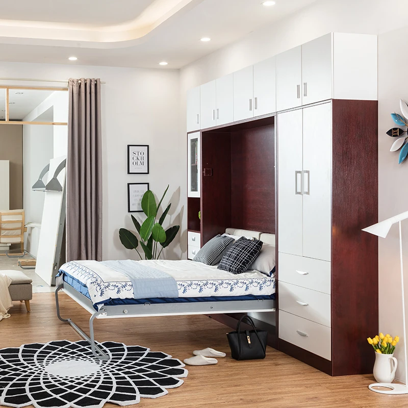 Cama De Pared Oculta Transformable Moderna Con Sistema Electrico