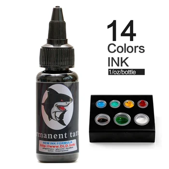 

2019 New Permanent Tattoo High Quality Tattoo Ink Set 1oz / Bottle Permanent Tattoo Makeup Microblading Pigment 14 Color Set