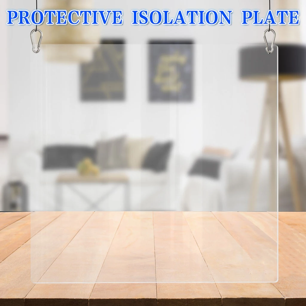 Hanging SNEEZE GUARD Table Desk Countertop Checkout Screen Clear Acrylic Perfection Reception Side for Nail Salon Health Manage
