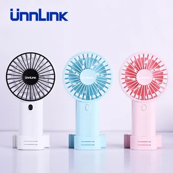 

Unnlink Portable Handhold Fan with Phone Holder Rechargeable Built-In Battery USB Port Design Handy Mini Fan For Home Outdoor