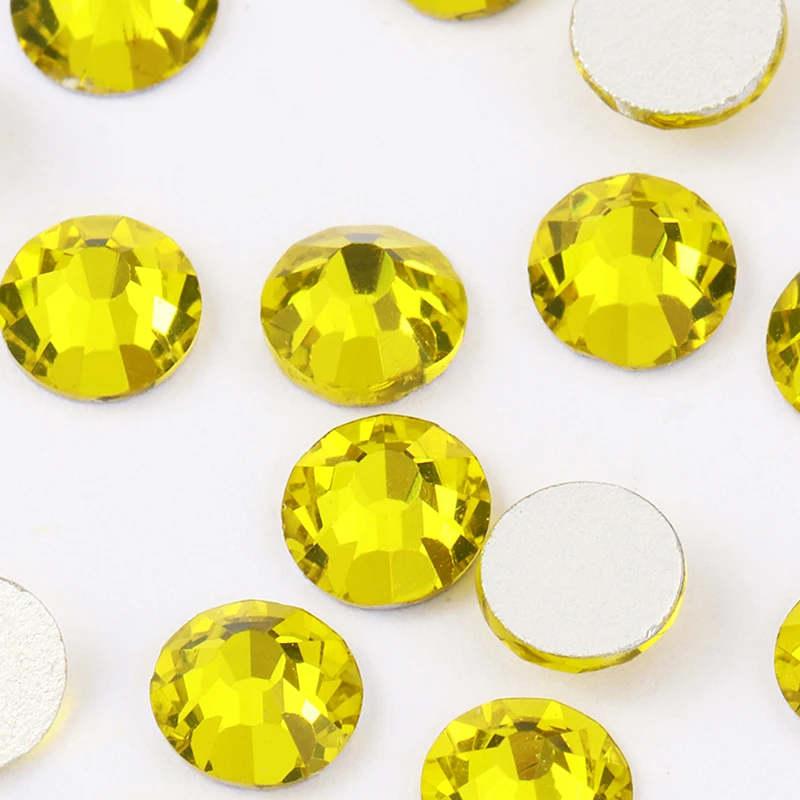 VDD SS4-SS30 AAAAA Citrine AB Glass Rhinestones Crystals Glitter Strass  Flat Back Stones Nail Art Craft Decorations Accessories