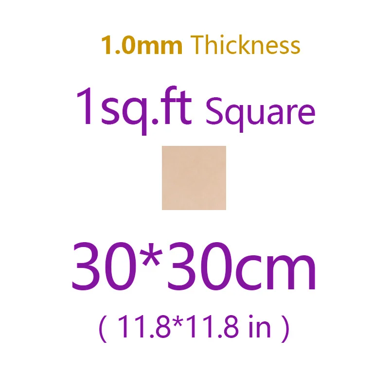 1.0mm Thick 30x30cm Натуральная Воловья кожа 1,0-2,0 мм толщина для изготовления бумажников, кошельков, сумок и диванов - Цвет: 1.0mm Thick 30x30cm