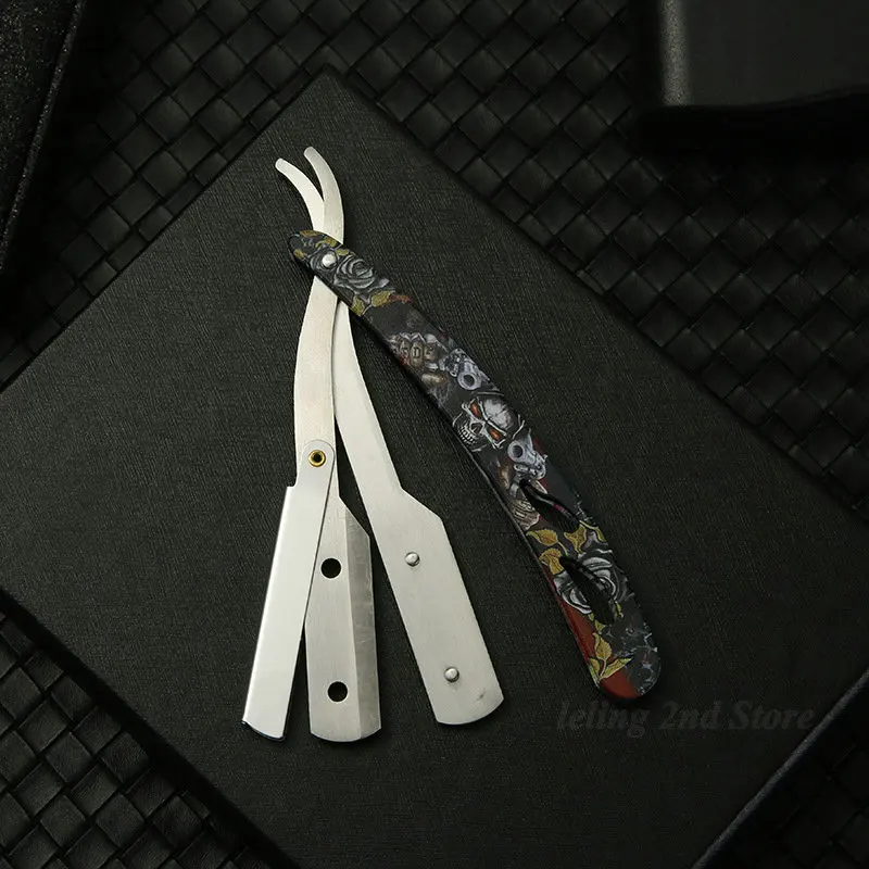 Barbershop Men's Shaver Straight Edge Barber Razor Knives Manual Beard Shaving And Care Replaceable Blades Shavette Gift For Men 4