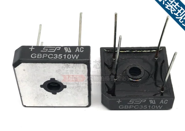 

Mxy 10 шт. GBPC3510W GBPC3510 круглый штырь 35A/1000V Алюминиевый лицевой тонкий ножной мост выпрямитель хороший