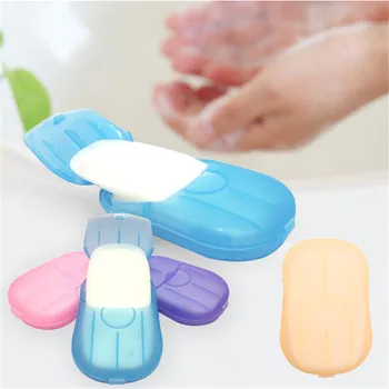 

20PCS Disposable Boxe Soap Travel Soap Paper Washing Hand Bath Clean Scented Slice Sheets Portable Mini Hand Wash Paper Soap