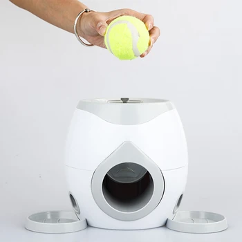 

Dog Interactive Toys Pet Tennis Ball Throwing Fetch Machine Automatic Feeding Reward Machine Cats Food Dispensing Training Tool