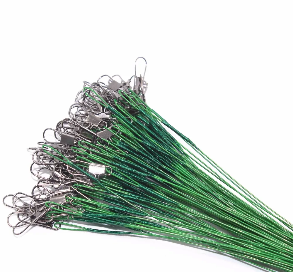 20PCS-Anti-Bite-Steel-Fishing-Line-15cm-30cm-Steel-Wire-Leader-With-Swivel-Fishing-Accessory-Fishing