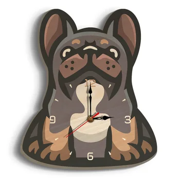 

Wooden Wall Clock Children Room Creative Clock UV Printing Cute Pet Dog Silent Wall Watch