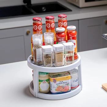 

Utensil Bottle Useful Holder Supplies Cooking Seasoning Simple Rack Household Shelf Storage Rotatable Kitchen Rack