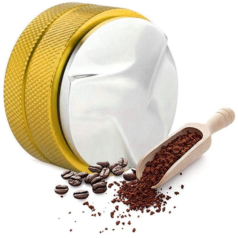 

58Mm Coffee Dispenser/Leveling Tool, Stainless Steel Palm Tamper With 3 Angle Slots - Non-Slip Edge, Easy To Use, Even Press, No