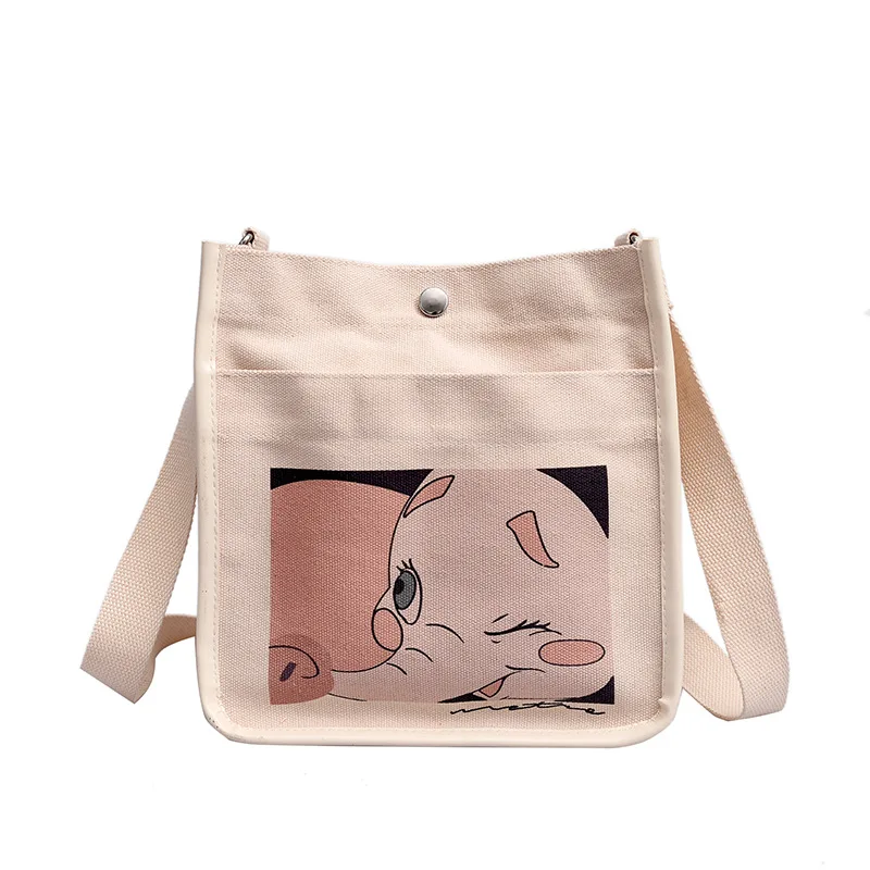 

2019 Spring And Summer New Style Shoulder Bag Women's Wholesale Korean-style Printed Canvas Backpack bai da xiao qing xin nv hai