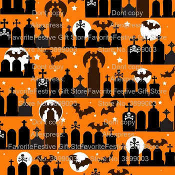 

halloween castle Polyester Cotton Fabric for DIY Sewing Tissu Tilda Doll Home Skull Printed Fabric For DIY Sewing Dress Clothing
