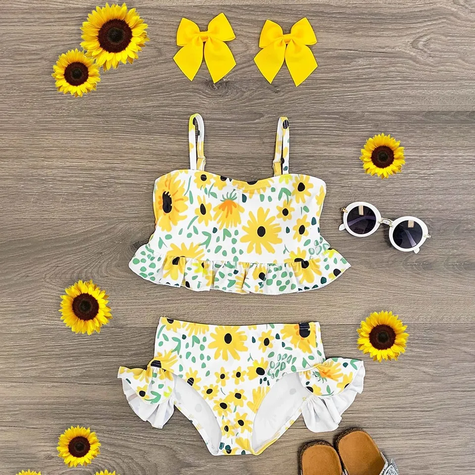 girls sunflower swimsuit