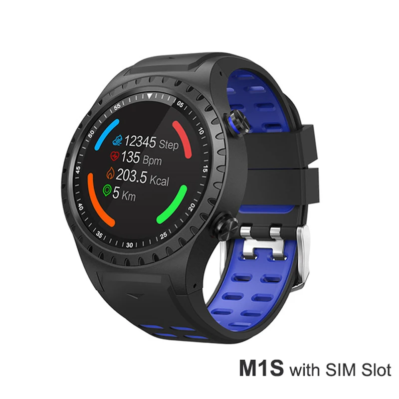 696 M1 Smart Watch Support SIM Card Bluetooth Call Compass GPS Watch IP67 Waterproof Multiple Sport Modes Long Time Standby - Цвет: Blue M1S