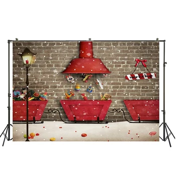 

HuaYi brick wall cement floor decoration wonderful red bath background photography baby shower photoshoot backdrops XT-6408