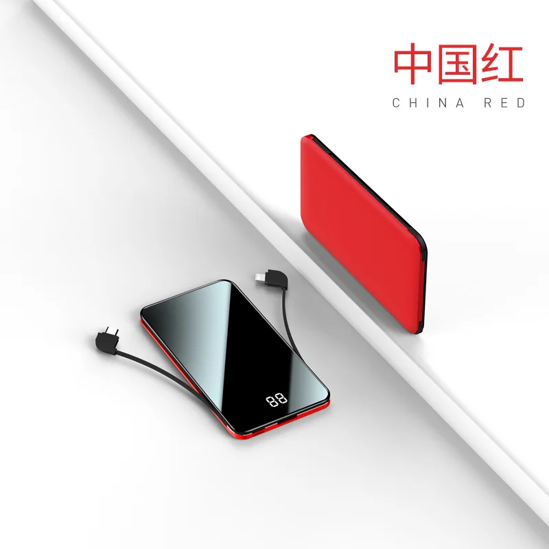 

Comes with Line Power Bank New Style Gift Custom Factory 20000M Mirror Digital Power Bank Fast Charge