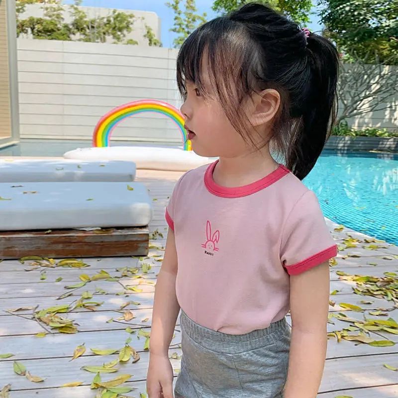 

2020 Модная хлопковая Футболка с мультяшным принтом для маленьких девочек, одежда для вечерние, одежда для вечеринки, дня рождения, одежда