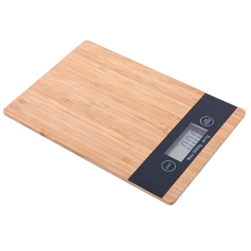 5000 г/1 г 5 кг деревянный бамбуковый Hd ЖК-дисплей цифровые весы многофункциональный Hd ЖК-дисплей Электронный баланс автоматическое выключение