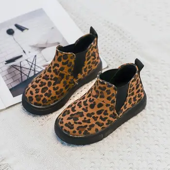 

kids boots for toddler girl casual sports shoes Autumn winter boy children's Martin Boots ankle Leopard-print 1 2 3 4 5 6 years