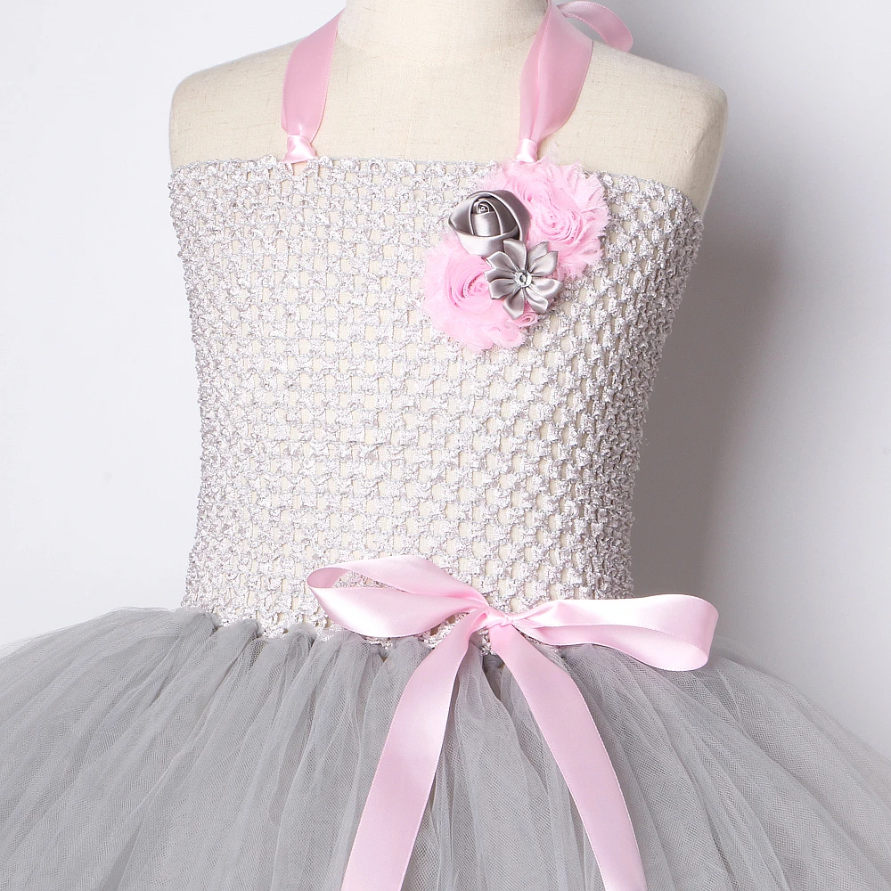 Girls Dress Grey Mouse Costumes Tutu Dress For Kids Halloween Birthday Party