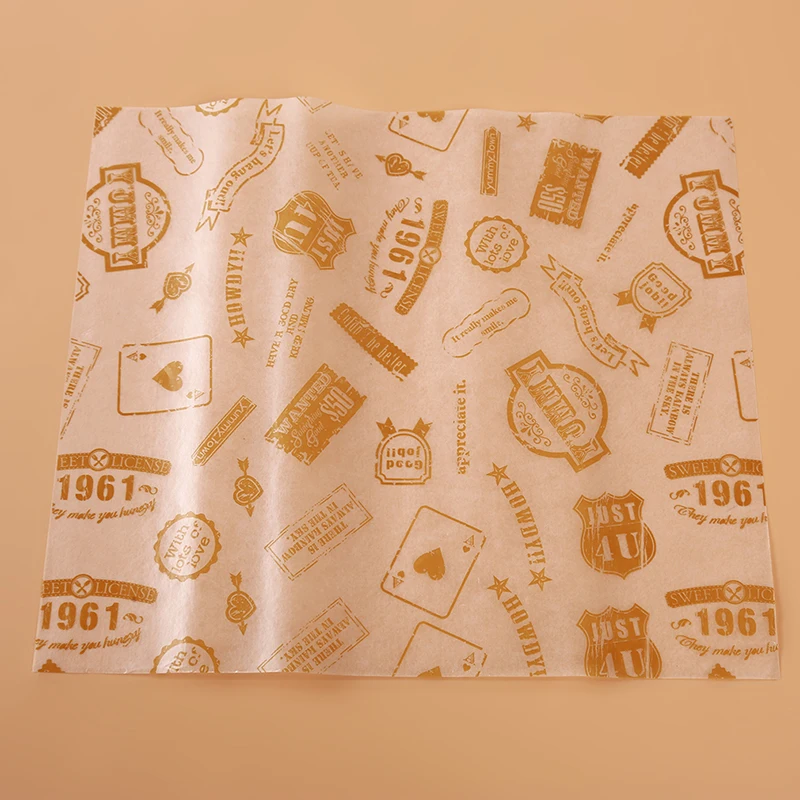Craft Paper For Decoration Bread Food Wrapping Packaging Waterproof Anti-stick Snack Paper Oil Proof For Cake Grease Burger