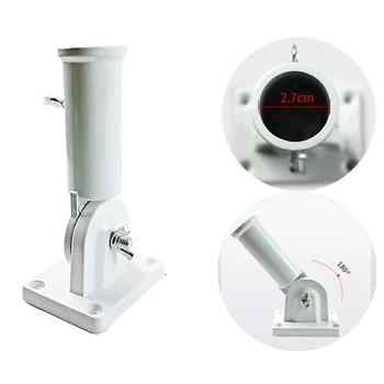 

Wall Mount Flagpole Adjustable Metal Holder Bracket White Flag Pole Windsock Base with Screws for Flags Base