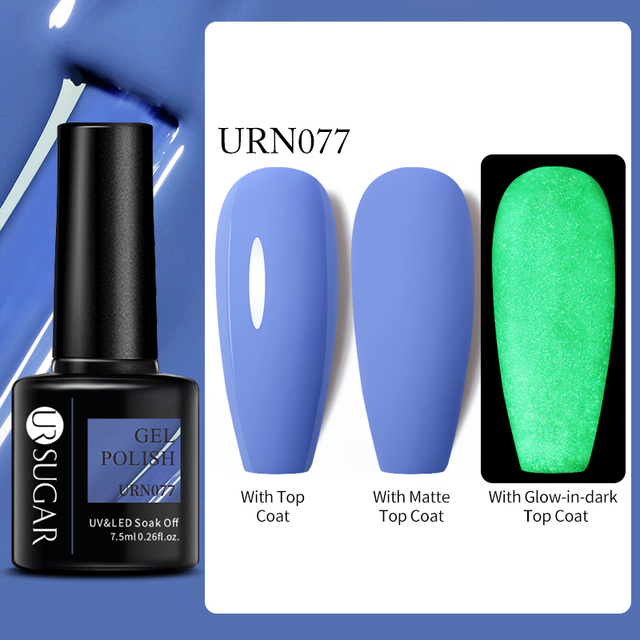 SUGAR Luminous Gel Top Coat Semi Permanent Glow In Dark Fluorescent Soak Off UV LED Color Gel Nail Varnish Nails for Manicure