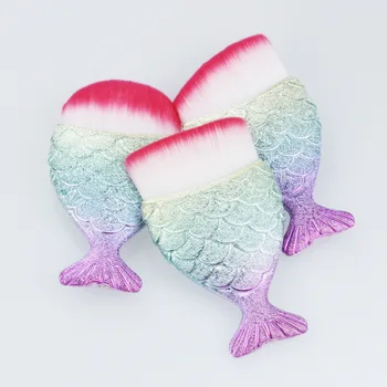 

1pcs Mermaid Shape Makeup Brush Powder Blush Foundation Cosmetic Fish Brush Makeup Tools Mermaid Face Brush Nail Art Brush