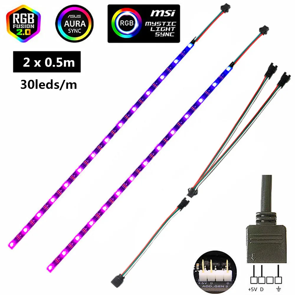 ตัวเลือกสินค้า LED Strip ARGB 5V 3Pin ตกแต่งคอมพิวเตอร์และเกมมิ่ง