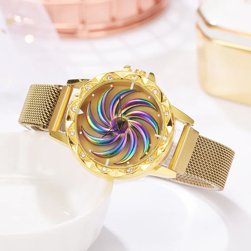 

Fashion Rose Gold Watch Women Casual Colorful Quartz Clock Stainless Steel Bracelet Watchband Diamond Date Hour Lady Wristwatch